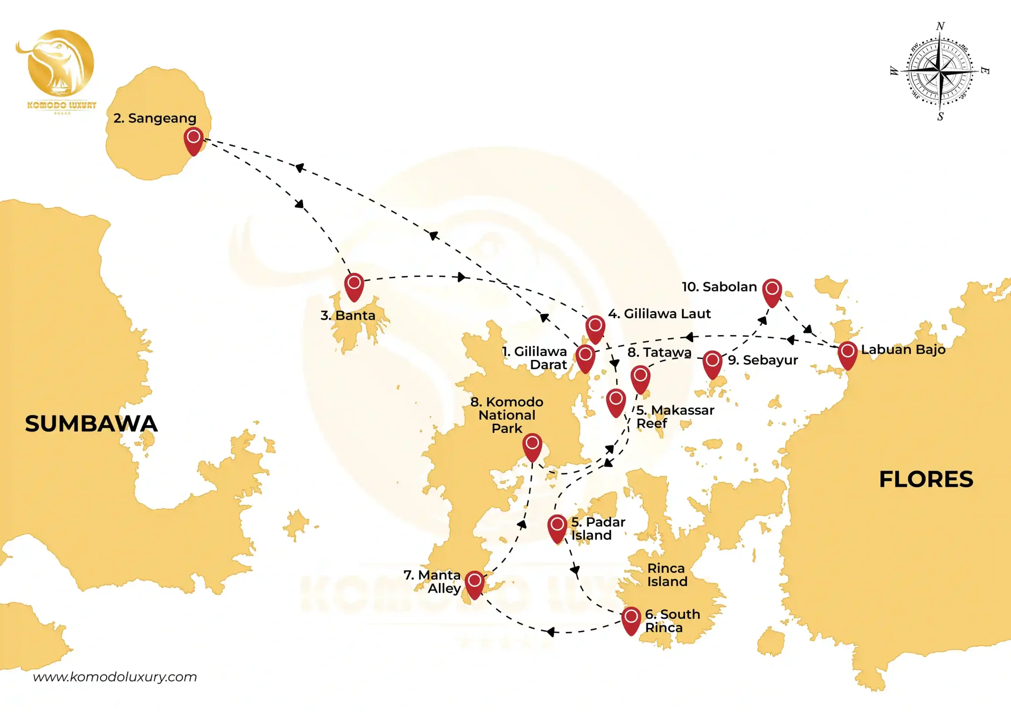Maps Komodo Island 11D10N - KomodLuxury
