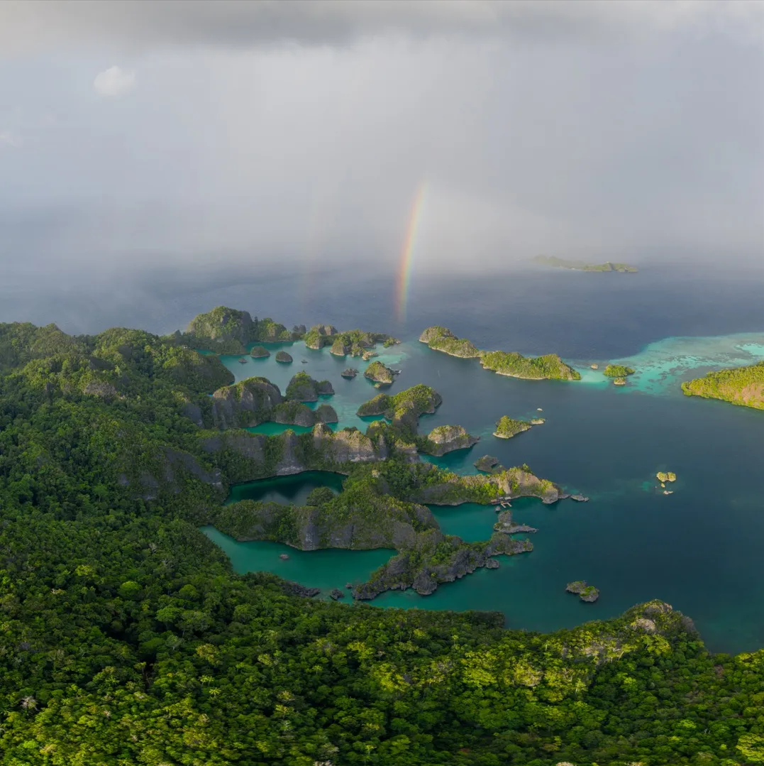 Karst viewpoint over the lagoon at Piaynemo, Raja Ampat | Komodo Luxury