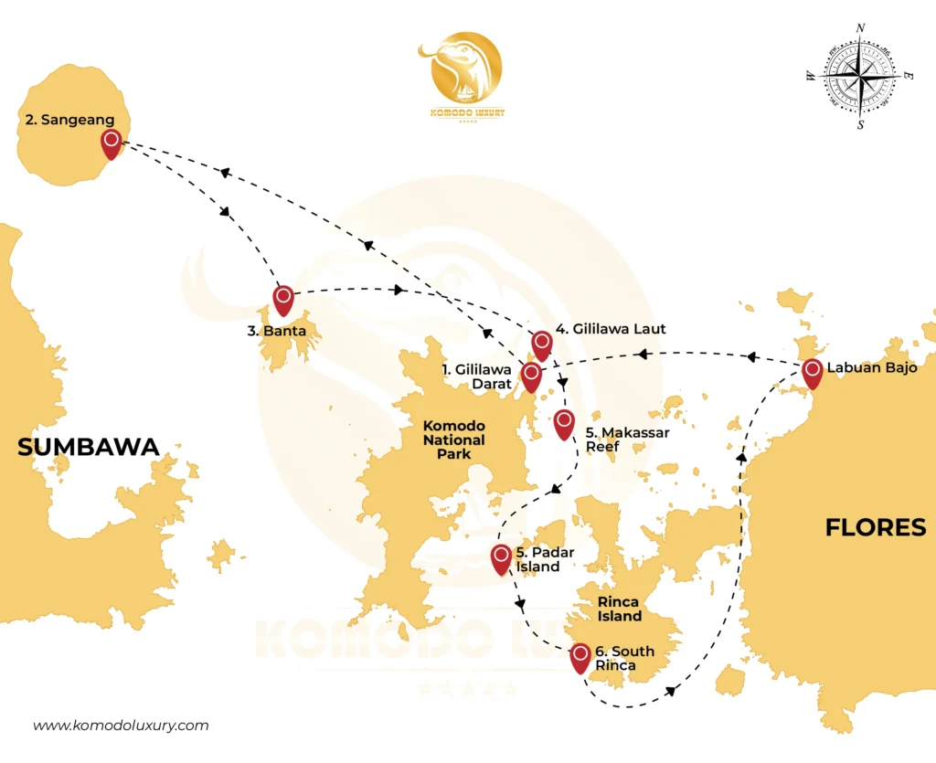 Maps 7D6N Komodo Tour | Komodo Luxury