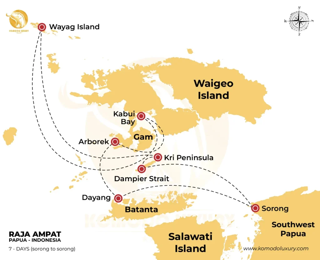 Raja Ampat 7D6N Maps | Raja Ampat Liveaboard | Komodo Luxury