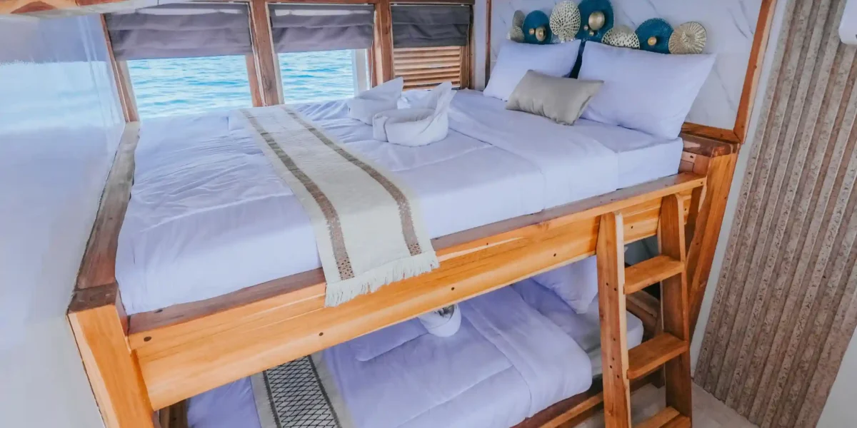 Bombana 2 Phinisi Cruise Boat Charter | Bombana 2 Sharing Cabin Upperdeck | Komodo Tour | Komodo Luxury