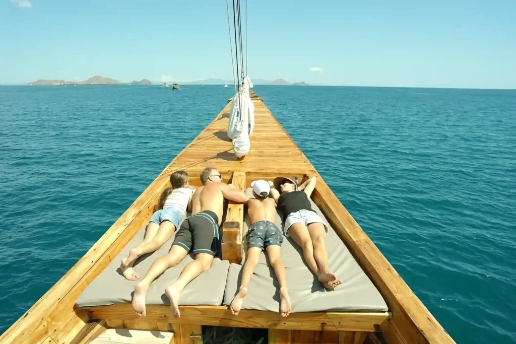 Relaxing on deck with Kids | Komodo Island Tour | Komodo Luxury
