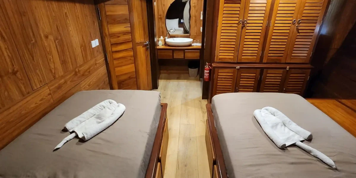 Lower Deck Rooms on Dancing Wind Liveabord | Raja Ampat Diving Packages | Komodo Luxury