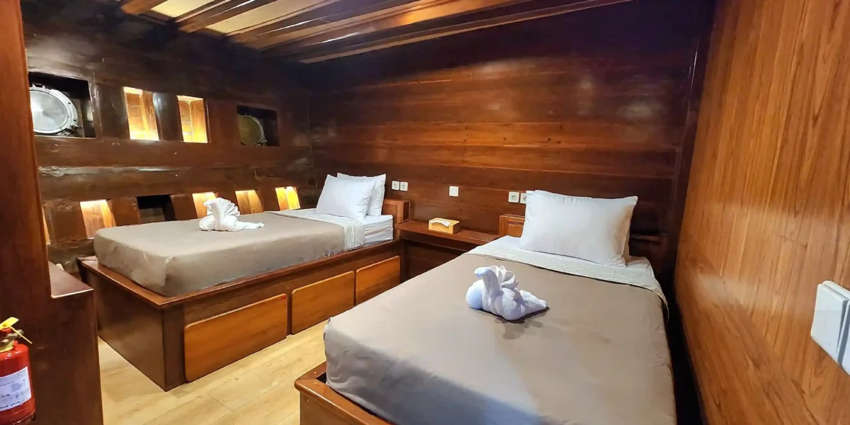 Lower Deck Rooms on Dancing Wind Liveabord | Raja Ampat Diving Packages | Komodo Luxury