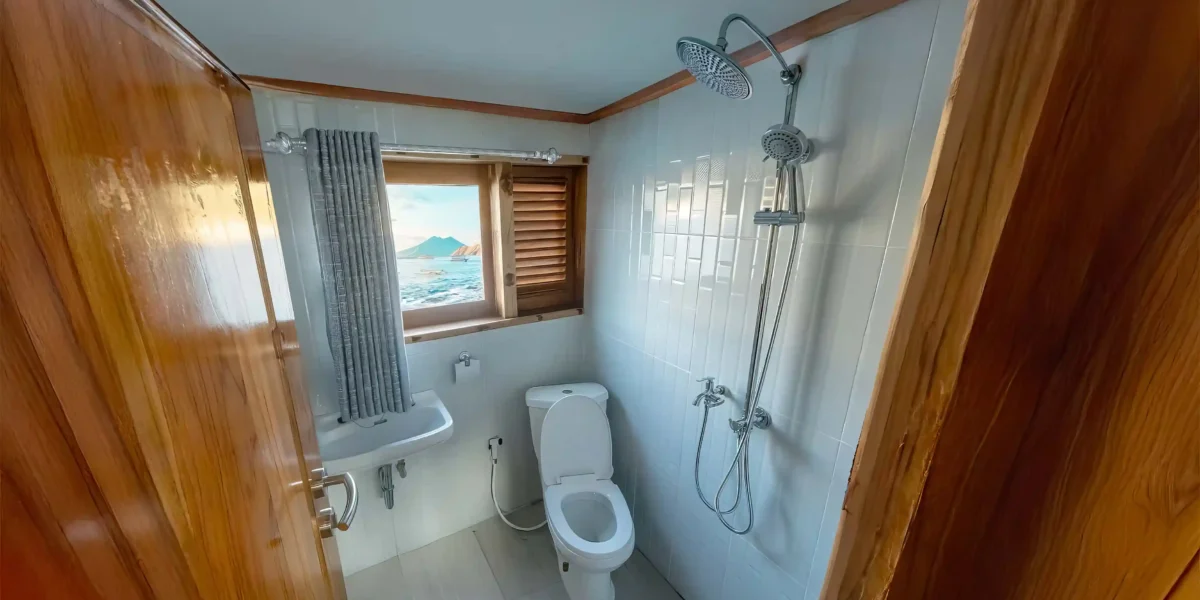 Ayvara Cruise  Boat Charter | Ayvara Cruise Deluxe Cabin Bathroom | Komodo Luxury