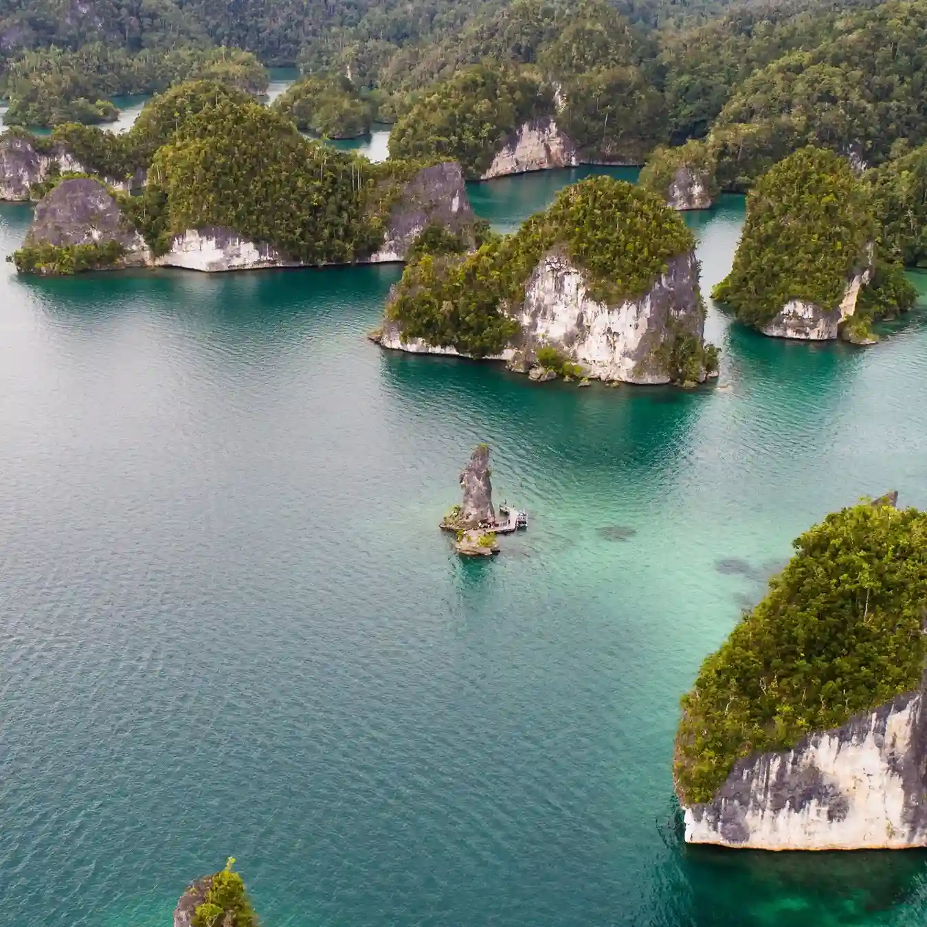 Limestone karst formations in Kabui Bay, Raja Ampat | Komodo Luxury