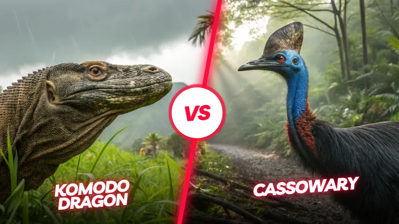 KOMODO DRAGON vs CASSOWARY | KOMODO ISLAND TOUR | KOMODO LUXURY