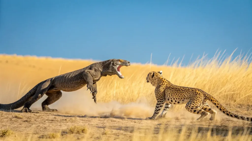 Komodo Dragon vs Cheetah | Illustration | Komodo Luxury