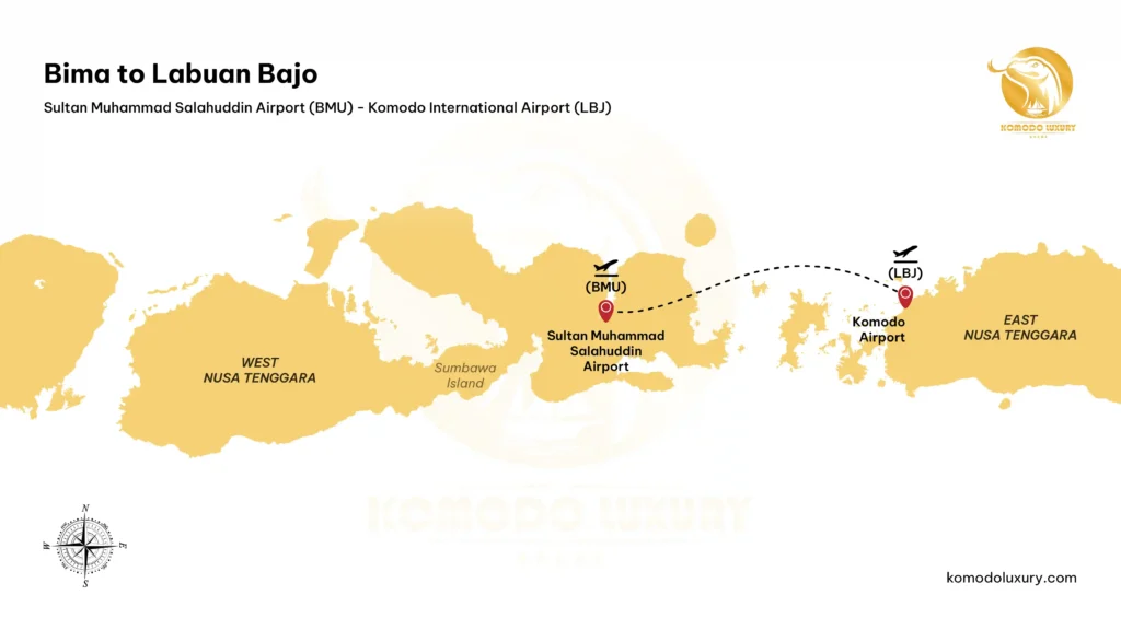 Maps Bima to Labuan Bajo | Komodo Luxury