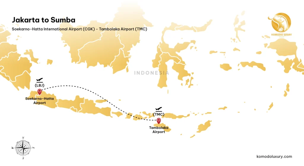 Maps from Jakarta to Sumba | Komodo Luxury