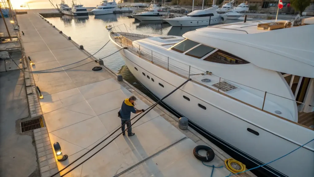 Yacht Docked at a Harbor | Boat Repair Service | Komodo Luxury