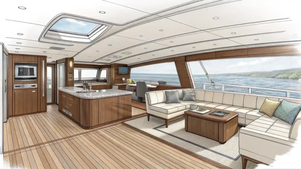 Interior Layout and Comfort | Key Components of Boat Design | Boat Design Service | Komodo Luxury