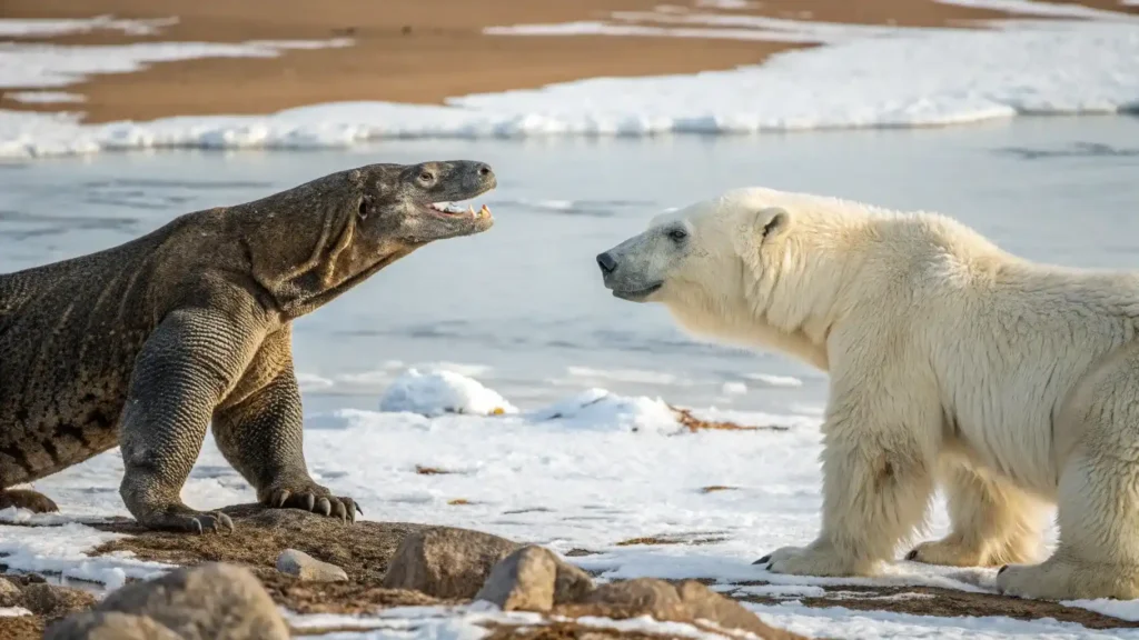 Komodo Dragon vs Polar Bear | Illustration | Komodo Luxury