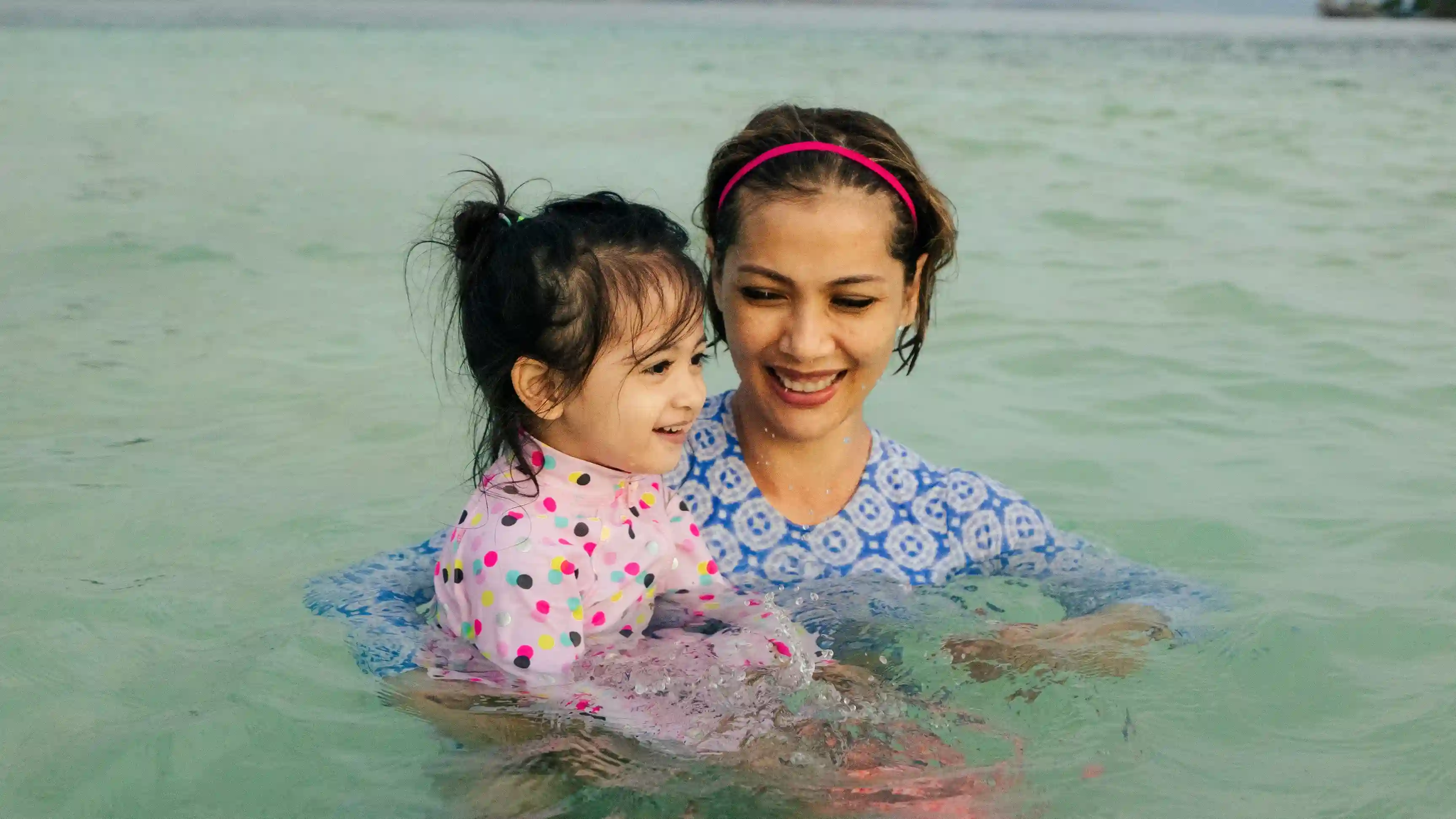 Children playing in shallow water