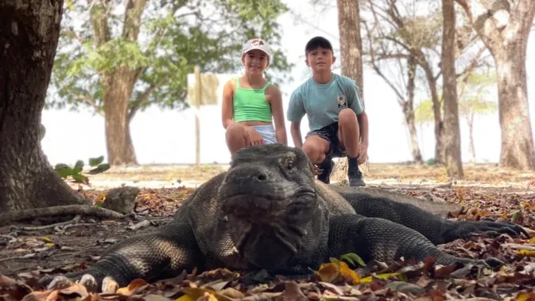Kids with Komodo Dragon | Komodo Island Tour | Komodo Luxury