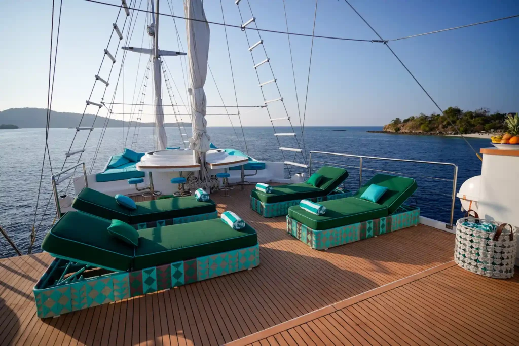Sun Deck on Kayra Phinisi Yacht | Kayra Boat Charter | Komodo Luxury