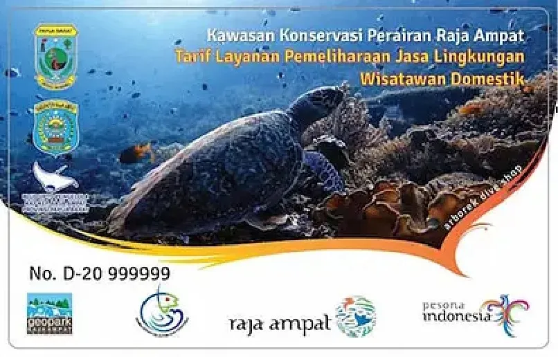 Raja Ampat Marine Park Entry Permit (Source: kkprajaampat.com)