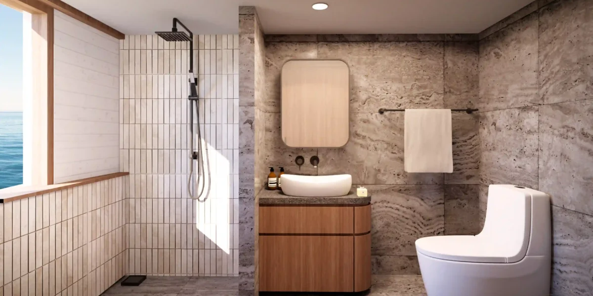 Sukha Sail 2 Phinisi Boat Charter | Elang Cabin Bathroom Sukha Sail 2 | Komodo Luxury