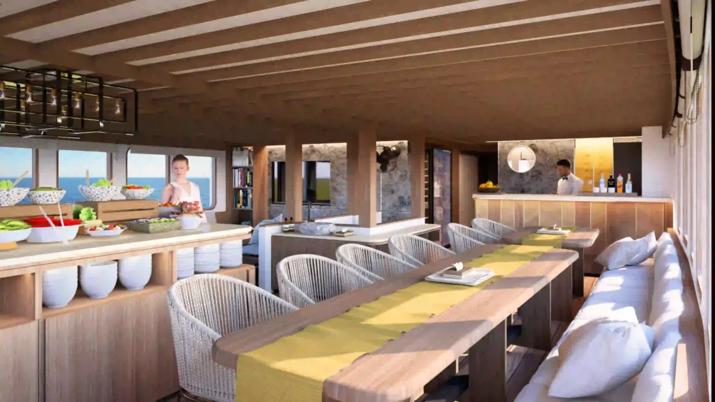 Sukha Sail 2 Phinisi Boat Charter | Sukha Sail 2 Indoor Dining Area | Komodo Luxury