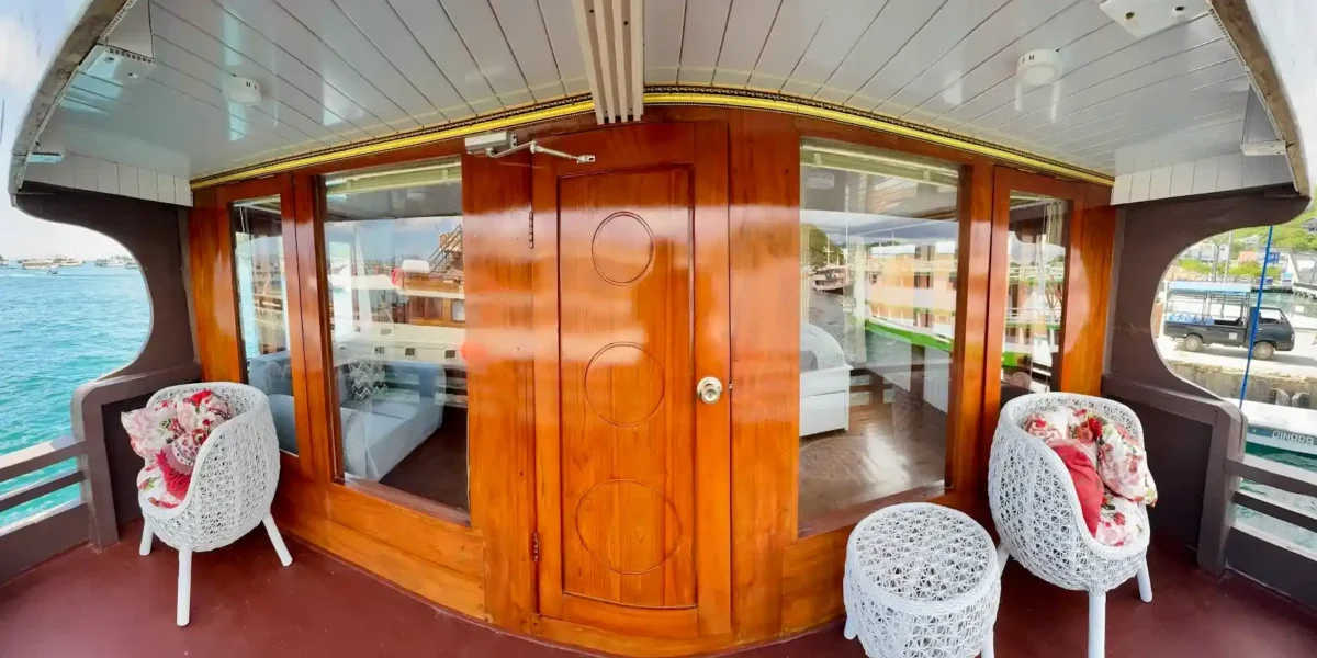 Sumbawa Cabin Balcony – Princes Nabila Phinisi | Komodo Luxury