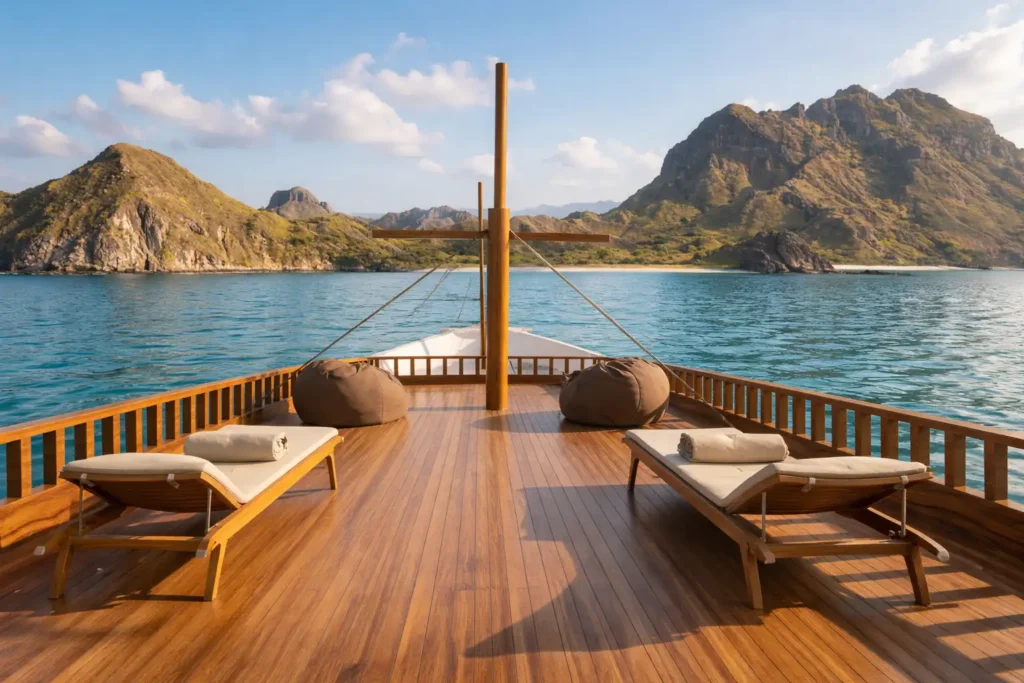 Serenity Deck & Entertainment Facilities | Blesing Liveaboard Boat Charter | Komodo Luxury