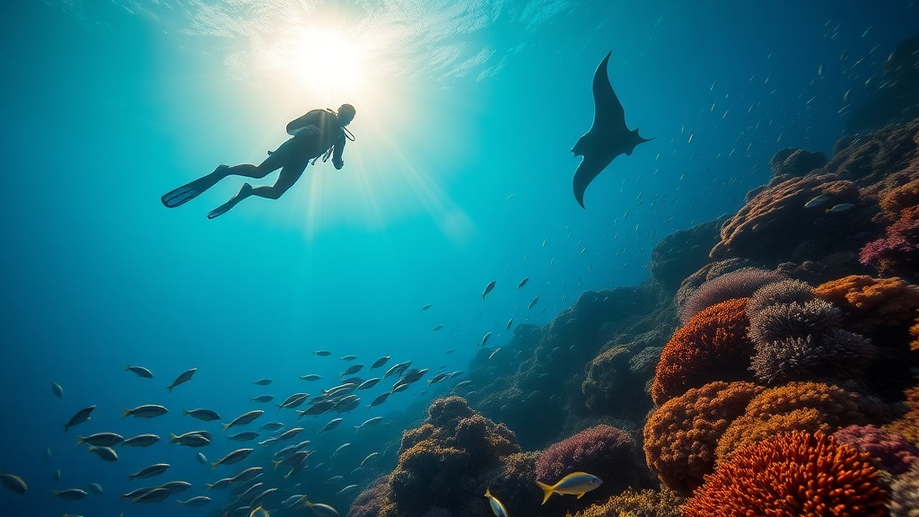 Diver over a coral pinnacle in Komodo National Park | Komodo Luxury